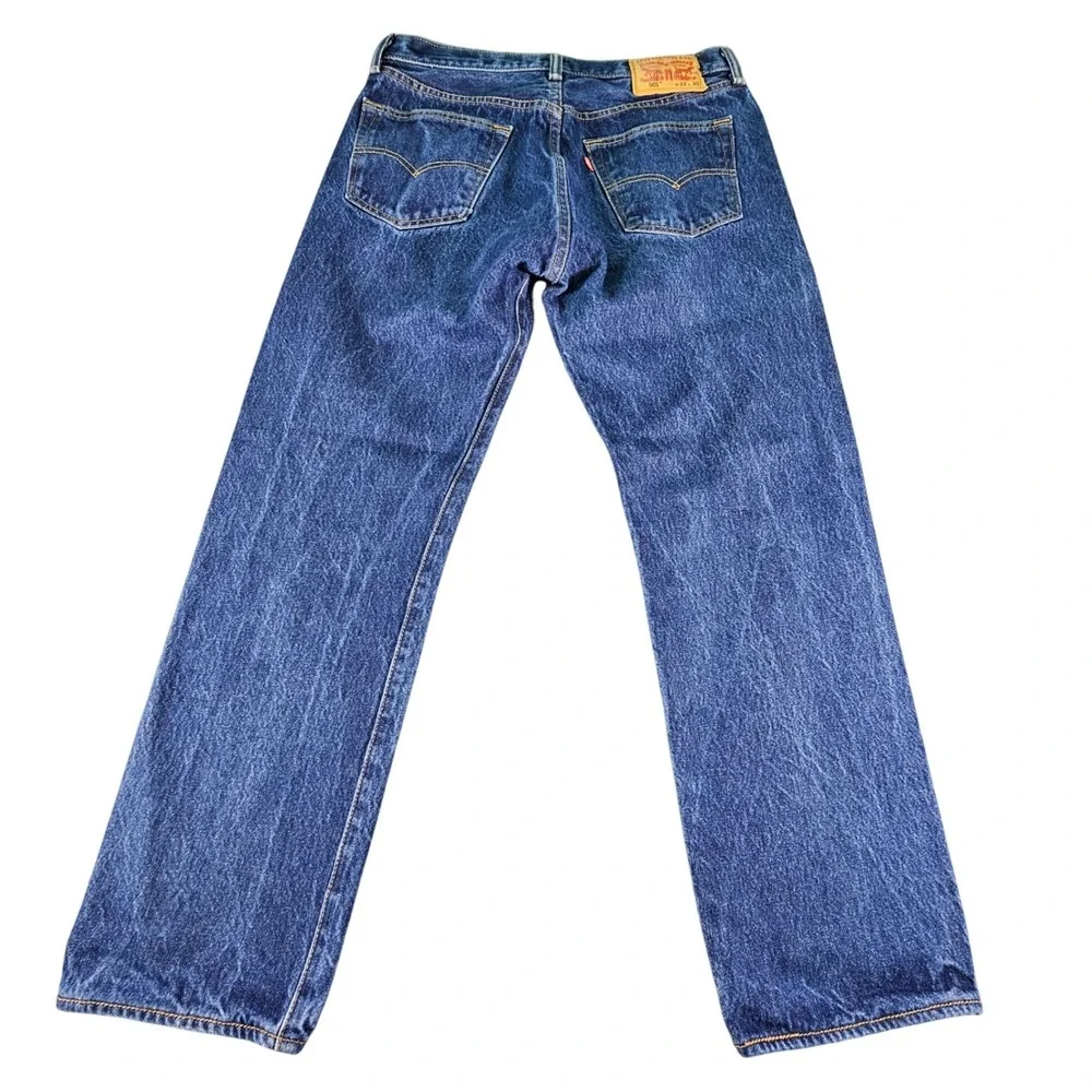 Levi's 501 Original Fit Jeans Men's 32x28 (Tag 34x30) Button‎ Fly Dark Stonewash